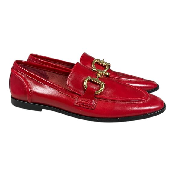 Jeffrey Campbell Red Loafers with Gold Bit Hardware – Women’s Size 8 – NWOB - Picture 1 of 10